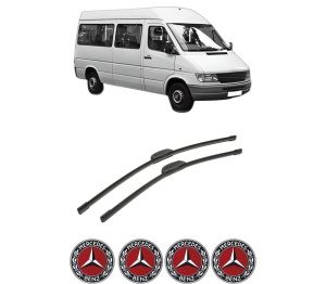 Set stergatoare auto MERCEDES-BENZ SPRINTER 4-t Bus (B904) din 1996-2006, pentru parbriz auto, 2 bucati, Bosch Aerotwin Retrofit, din cauciuc siliconat rezistent, 4 Stickere Auto MERCEDES-BENZ - Img 2
