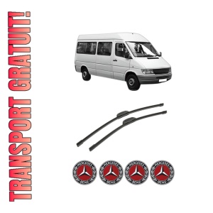 Set stergatoare auto MERCEDES-BENZ SPRINTER 4-t Bus (B904) din 1996-2006, pentru parbriz auto, 2 bucati, Bosch Aerotwin Retrofit, din cauciuc siliconat rezistent, 4 Stickere Auto MERCEDES-BENZ