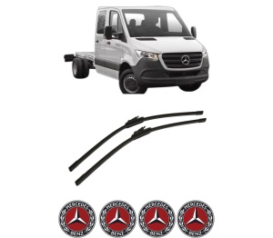 Set stergatoare auto MERCEDES-BENZ SPRINTER 4-t Platform/Chassis (B907, B910) din 2018-2024, pentru parbriz auto, 2 bucati, Bosch Aerotwin, din cauciuc siliconat rezistent, 4 Stickere Auto MERCEDES-BENZ - Img 2