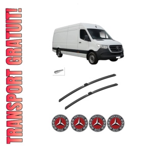 Set stergatoare auto MERCEDES-BENZ SPRINTER 4-t Van (B907, B910) din 2018-2025, pentru parbriz auto, 2 bucati, Bosch Aerotwin, din cauciuc siliconat rezistent, 4 Stickere Auto MERCEDES-BENZ