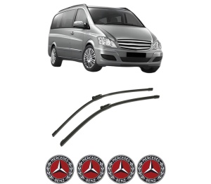 Set stergatoare auto MERCEDES-BENZ VIANO (W639) din 2003-2014, pentru parbriz auto, 2 bucati, Bosch Aerotwin, din cauciuc siliconat rezistent, 4 Stickere Auto MERCEDES-BENZ - Img 2