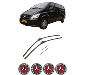 Set stergatoare auto MERCEDES-BENZ VITO / MIXTO Van (W639) din 2003-2012, pentru parbriz auto, 2 bucati, Bosch Aerotwin Retro Truck, din cauciuc siliconat rezistent, 4 Stickere Auto MERCEDES-BENZ - Img 2