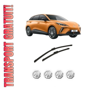 Set stergatoare auto MG MG 4 (EH32) din 2022, pentru parbriz auto, 2 bucati, Bosch Aerotwin, din cauciuc siliconat rezistent, 4 Stickere Auto MG