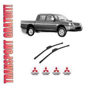 Set stergatoare auto MITSUBISHI L200 (K7_T, K6_T, K5_T) din 1996-2007, pentru parbriz auto, 2 bucati, Bosch Aerotwin Retrofit, din cauciuc siliconat rezistent, 4 Stickere Auto MITSUBISHI