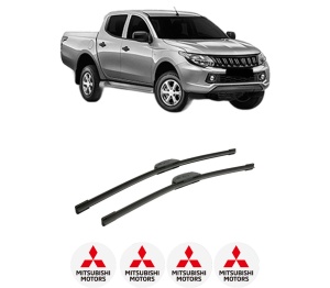 Set stergatoare auto MITSUBISHI L200 Platform/Chassis (MQ) din 2015, pentru parbriz auto, 2 bucati, Bosch Aerotwin Retrofit, din cauciuc siliconat rezistent, 4 Stickere Auto MITSUBISHI - Img 2