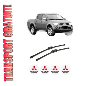 Set stergatoare auto MITSUBISHI L200 / TRITON (KA_T, KB_T) din 2005-2015, pentru parbriz auto, 2 bucati, Bosch Aerotwin Retrofit, din cauciuc siliconat rezistent, 4 Stickere Auto MITSUBISHI