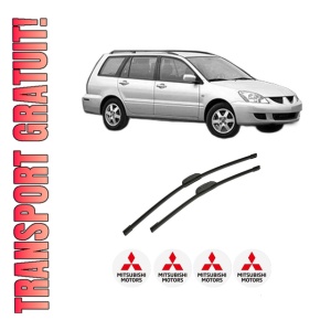 Set stergatoare auto MITSUBISHI LANCER VII Estate (CS_W, CT_W) din 2003-2008, pentru parbriz auto, 2 bucati, Bosch Aerotwin Retrofit, din cauciuc siliconat rezistent, 4 Stickere Auto MITSUBISHI
