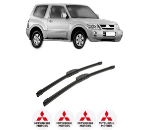 Set stergatoare auto MITSUBISHI PAJERO CLASSIC (V2_W, V6_W, V7_W) din 2001-2006, pentru parbriz auto, 2 bucati, Bosch Aerotwin Retrofit, din cauciuc siliconat rezistent, 4 Stickere Auto MITSUBISHI - Img 2