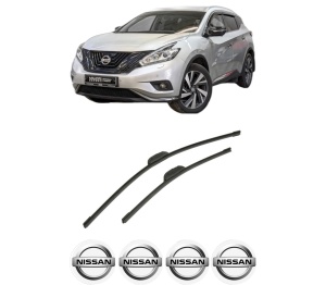 Set stergatoare auto NISSAN MURANO III (Z52_) din 2016, pentru parbriz auto, 2 bucati, Bosch Aerotwin Retrofit, din cauciuc siliconat rezistent, 4 Stickere Auto NISSAN - Img 2