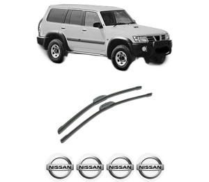 Set stergatoare auto NISSAN PATROL GR V Wagon (Y61) din 1997-2002, pentru parbriz auto, 2 bucati, Bosch Aerotwin Retrofit, din cauciuc siliconat rezistent, 4 Stickere Auto NISSAN - Img 2