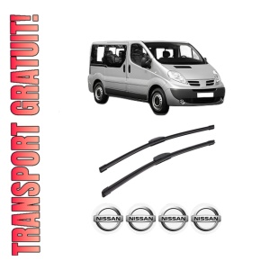 Set stergatoare auto NISSAN PRIMASTAR Bus (X83) din 2001-2008, pentru parbriz auto, 2 bucati, Bosch Aerotwin Retrofit, din cauciuc siliconat rezistent, 4 Stickere Auto NISSAN