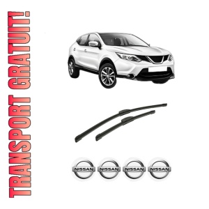 Set stergatoare auto NISSAN QASHQAI II (J11, J11_) din 2013-2020, pentru parbriz auto, 2 bucati, Bosch Aerotwin Retrofit, din cauciuc siliconat rezistent, 4 Stickere Auto NISSAN