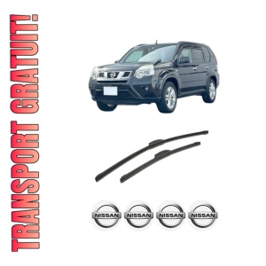 Set stergatoare auto NISSAN X-TRAIL VAN (T31) din 2011-2014, pentru parbriz auto, 2 bucati, Bosch Aerotwin Retrofit, din cauciuc siliconat rezistent, 4 Stickere Auto NISSAN