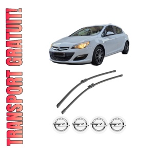 Set stergatoare auto OPEL ASTRA J Hatchback Van (P10) din 2013-2015, pentru parbriz auto, 2 bucati, Bosch Aerotwin, din cauciuc siliconat rezistent, 4 Stickere Auto OPEL