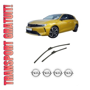 Set stergatoare auto OPEL ASTRA L (OV5) din 2021-2023, pentru parbriz auto, 2 bucati, Bosch Aerotwin, din cauciuc siliconat rezistent, 4 Stickere Auto OPEL