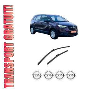 Set stergatoare auto OPEL CROSSLAND X Van din 2018-2019, pentru parbriz auto, 2 bucati, Bosch Aerotwin, din cauciuc siliconat rezistent, 4 Stickere Auto OPEL