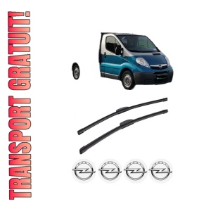 Set stergatoare auto OPEL VIVARO A Platform/Chassis (X83) din 2001-2014, pentru parbriz auto, 2 bucati, Bosch Aerotwin Retrofit, din cauciuc siliconat rezistent, 4 Stickere Auto OPEL