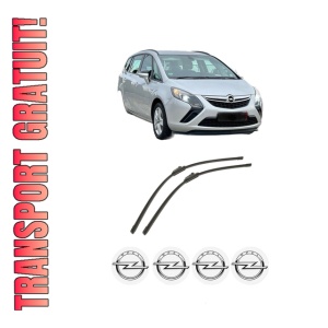 Set stergatoare auto OPEL ZAFIRA TOURER C VAN (P12) din 2012-2013, pentru parbriz auto, 2 bucati, Bosch Aerotwin, din cauciuc siliconat rezistent, 4 Stickere Auto OPEL