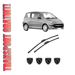Set stergatoare auto PEUGEOT 1007 (KM_) din 2005-2007, pentru parbriz auto, 2 bucati, Bosch Aerotwin Retrofit, din cauciuc siliconat rezistent, 4 Stickere Auto PEUGEOT