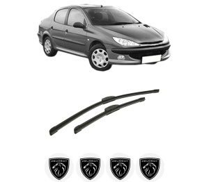 Set stergatoare auto PEUGEOT 206 Saloon din 2007-2008, pentru parbriz auto, 2 bucati, Bosch Aerotwin Retrofit, din cauciuc siliconat rezistent, 4 Stickere Auto PEUGEOT - Img 2