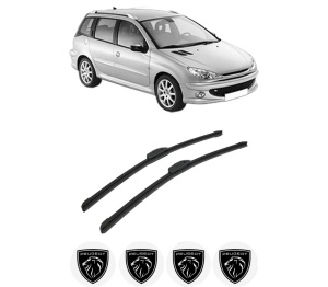 Set stergatoare auto PEUGEOT 206 SW (2E/K) din 2002-2008, pentru parbriz auto, 2 bucati, Bosch Aerotwin Retrofit, din cauciuc siliconat rezistent, 4 Stickere Auto PEUGEOT - Img 2
