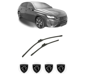 Set stergatoare auto PEUGEOT 308 III (FB_, FH_, FP_, F3_, FM_) din 2021-2025, pentru parbriz auto, 2 bucati, Bosch Aerotwin, din cauciuc siliconat rezistent, 4 Stickere Auto PEUGEOT - Img 2