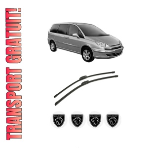 Set stergatoare auto PEUGEOT 807 Van (EB_) din 2004-2010, pentru parbriz auto, 2 bucati, Bosch Aerotwin Retrofit, din cauciuc siliconat rezistent, 4 Stickere Auto PEUGEOT