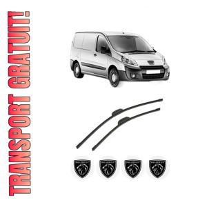 Set stergatoare auto PEUGEOT EXPERT Van (VF3A_, VF3U_, VF3X_) din 2007-2016, pentru parbriz auto, 2 bucati, Bosch Aerotwin Retrofit, din cauciuc siliconat rezistent, 4 Stickere Auto PEUGEOT