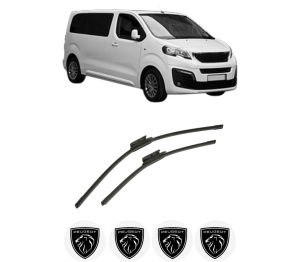 Set stergatoare auto PEUGEOT TRAVELLER Bus (V_) din 2016-2023, pentru parbriz auto, 2 bucati, Bosch Aerotwin, din cauciuc siliconat rezistent, 4 Stickere Auto PEUGEOT - Img 2