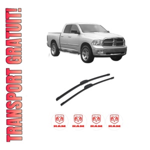 Set stergatoare auto RAM 1500 Extended Cab Pickup (DS) din 2013-2018, pentru parbriz auto, 2 bucati, Bosch Aerotwin Retrofit, din cauciuc siliconat rezistent, 4 Stickere Auto RAM