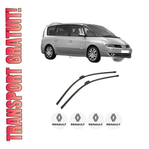 Set stergatoare auto RENAULT ESPACE IV (JK0/1_) din 2002-2015, pentru parbriz auto, 2 bucati, Bosch Aerotwin, din cauciuc siliconat rezistent, 4 Stickere Auto RENAULT