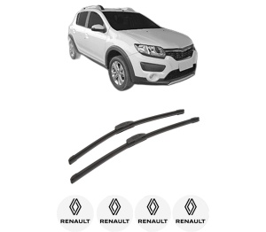 Set stergatoare auto RENAULT SANDERO/STEPWAY II (B8_) din 2013-2019, pentru parbriz auto, 2 bucati, Bosch Aerotwin Retrofit, din cauciuc siliconat rezistent, 4 Stickere Auto RENAULT - Img 2