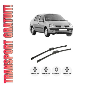 Set stergatoare auto RENAULT THALIA I (LB_) din 1998-2009, pentru parbriz auto, 2 bucati, Bosch Aerotwin Retrofit, din cauciuc siliconat rezistent, 4 Stickere Auto RENAULT