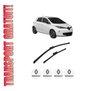 Set stergatoare auto RENAULT ZOE Hatchback Van (BFM_) din 2019, pentru parbriz auto, 2 bucati, Bosch Aerotwin, din cauciuc siliconat rezistent, 4 Stickere Auto RENAULT