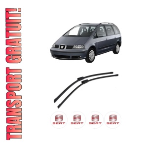 Set stergatoare auto SEAT ALHAMBRA VAN (7V8, 7V9) din 1996-2010, pentru parbriz auto, 2 bucati, Bosch Aerotwin Multi, din cauciuc siliconat rezistent, 4 Stickere Auto SEAT