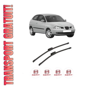 Set stergatoare auto SEAT IBIZA III (6L1) din 2002-2009, pentru parbriz auto, 2 bucati, Bosch Aerotwin Multi, din cauciuc siliconat rezistent, 4 Stickere Auto SEAT