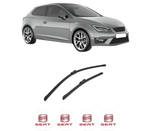 Set stergatoare auto SEAT LEON SC (5F5) din 2013-2018, pentru parbriz auto, 2 bucati, Bosch Aerotwin, din cauciuc siliconat rezistent, 4 Stickere Auto SEAT - Img 2