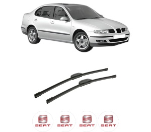 Set stergatoare auto SEAT TOLEDO II (1M2) din 1998-2006, pentru parbriz auto, 2 bucati, Bosch Aerotwin Retrofit, din cauciuc siliconat rezistent, 4 Stickere Auto SEAT - Img 2