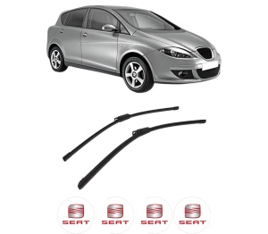 Set stergatoare auto SEAT TOLEDO III (5P2) din 2004-2009, pentru parbriz auto, 2 bucati, Bosch Aerotwin, din cauciuc siliconat rezistent, 4 Stickere Auto SEAT - Img 2