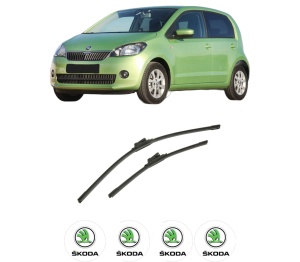 Set stergatoare auto SKODA CITIGO (NF1) din 2011-2019, pentru parbriz auto, 2 bucati, Bosch Aerotwin, din cauciuc siliconat rezistent, 4 Stickere Auto SKODA - Img 2