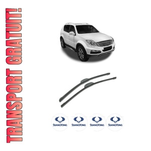 Set stergatoare auto SSANGYONG REXTON W / REXTON VAN din 2015, pentru parbriz auto, 2 bucati, Bosch Aerotwin Retrofit, din cauciuc siliconat rezistent, 4 Stickere Auto SSANGYONG