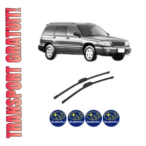 Set stergatoare auto SUBARU FORESTER (SF_) din 1997-2002, pentru parbriz auto, 2 bucati, Bosch Aerotwin Retrofit, din cauciuc siliconat rezistent, 4 Stickere Auto SUBARU