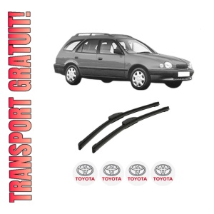 Set stergatoare auto TOYOTA COROLLA Estate (_E11_) din 1997-2001, pentru parbriz auto, 2 bucati, Bosch Aerotwin Retrofit, din cauciuc siliconat rezistent, 4 Stickere Auto TOYOTA