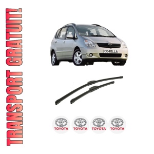 Set stergatoare auto TOYOTA COROLLA Verso (_E12_) din 2001-2004, pentru parbriz auto, 2 bucati, Bosch Aerotwin Retrofit, din cauciuc siliconat rezistent, 4 Stickere Auto TOYOTA