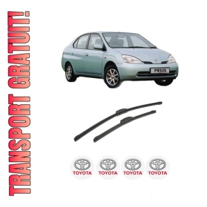 Set stergatoare auto TOYOTA PRIUS Saloon (_W1_) din 2000-2003, pentru parbriz auto, 2 bucati, Bosch Aerotwin Retrofit, din cauciuc siliconat rezistent, 4 Stickere Auto TOYOTA