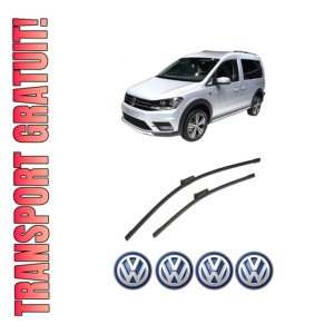 Set stergatoare auto Volkswagen CADDY ALLTRACK IV MPV (SAB) din 2015-2020, pentru parbriz auto, 2 bucati, Bosch Aerotwin, din cauciuc siliconat rezistent, 4 Stickere Auto Volkswagen