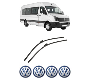 Set stergatoare auto Volkswagen CRAFTER Bus (SYI, SYJ) din 2016-2024, pentru parbriz auto, 2 bucati, Bosch Aerotwin, din cauciuc siliconat rezistent, 4 Stickere Auto Volkswagen - Img 2