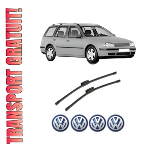Set stergatoare auto Volkswagen GOLF IV Variant (1J5) din 1999-2006, pentru parbriz auto, 2 bucati, Bosch Aerotwin Multi, din cauciuc siliconat rezistent, 4 Stickere Auto Volkswagen
