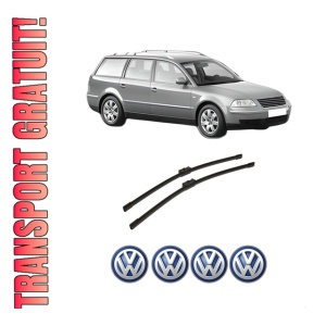 Set stergatoare auto Volkswagen PASSAT B5.5 Variant (3B6) din 2000-2005, pentru parbriz auto, 2 bucati, Bosch Aerotwin, din cauciuc siliconat rezistent, 4 Stickere Auto Volkswagen