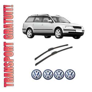 Set stergatoare auto Volkswagen PASSAT B5 Variant (3B5) din 1997-2000, pentru parbriz auto, 2 bucati, Bosch Aerotwin Retrofit, din cauciuc siliconat rezistent, 4 Stickere Auto Volkswagen